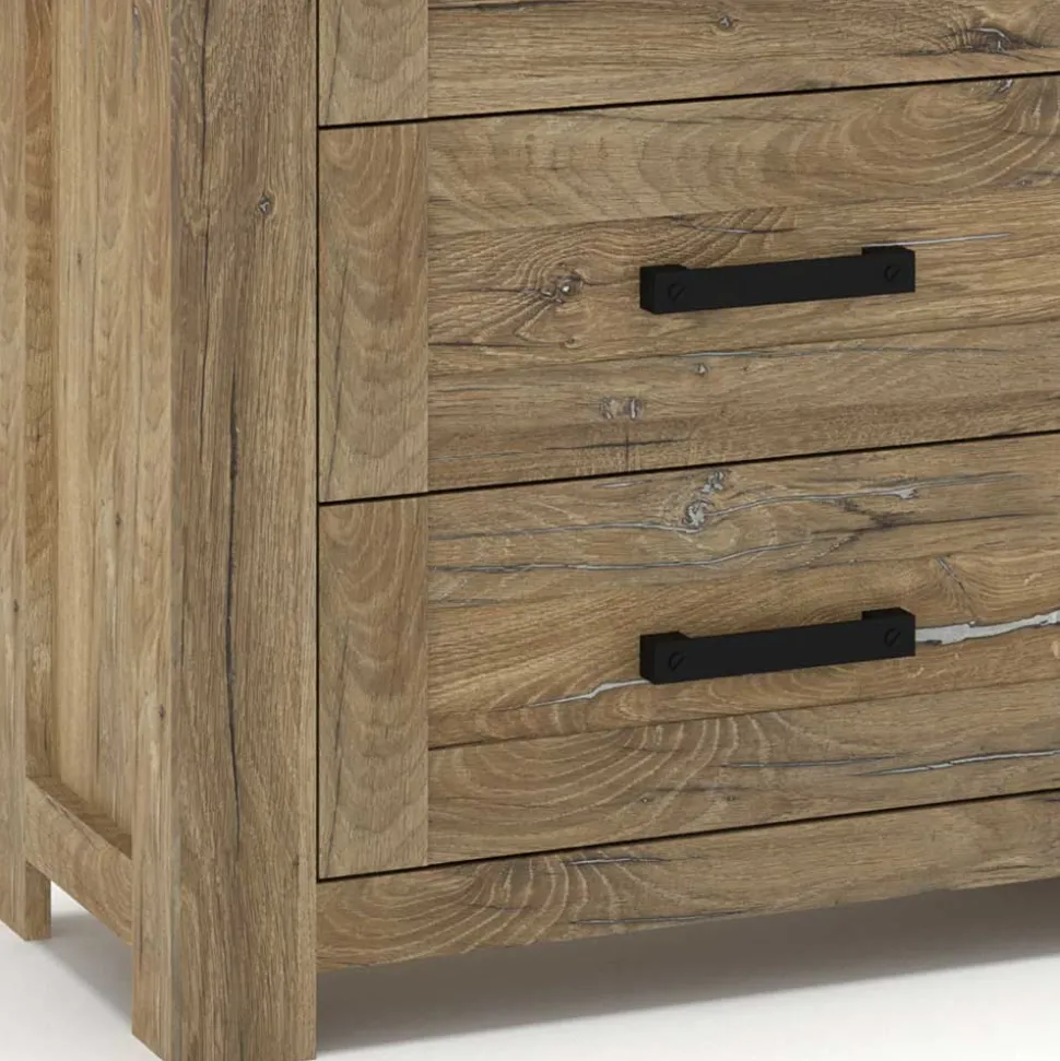 Rustikal-modernes Sideboard in Eiche Dunkel - Ginetta