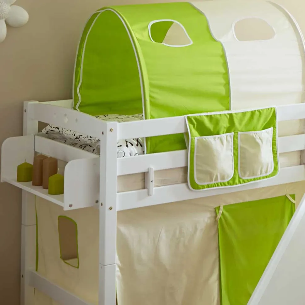 Rutsche Kinder-Hochbett in Weiß - Ricucho