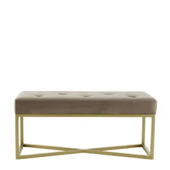 Samt Bettbank in Taupe mit Gold - Davork