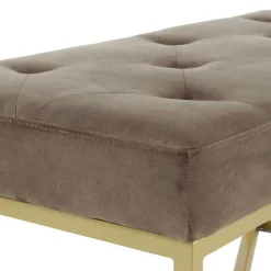 Samt Bettbank in Taupe mit Gold - Davork