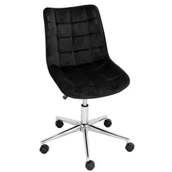 Samt Drehstuhl in Schwarz - Elvadia