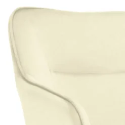 Samt Drehstuhl in Weiß mit Gold - Abetzia