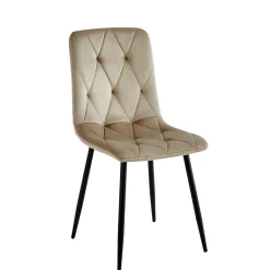 Samt Esstischstühle in Taupe - Temir (4er Set)