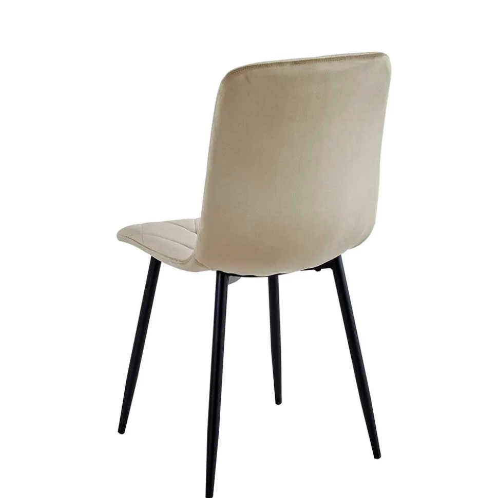 Samt Esstischstühle in Taupe - Temir (4er Set)