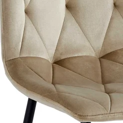 Samt Esstischstühle in Taupe - Temir (4er Set)