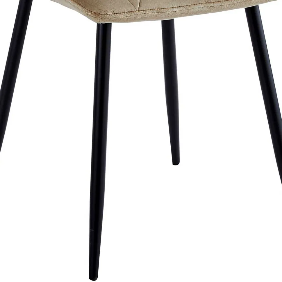 Samt Esstischstühle in Taupe - Temir (4er Set)
