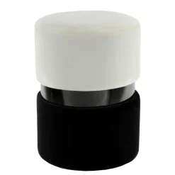 Samt Hocker in Creme & Schwarz - Gilianoa