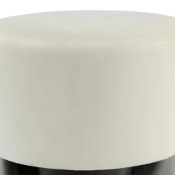 Samt Hocker in Creme & Schwarz - Gilianoa