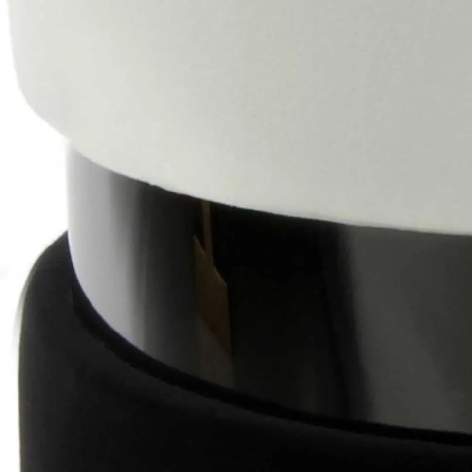 Samt Hocker in Creme & Schwarz - Gilianoa