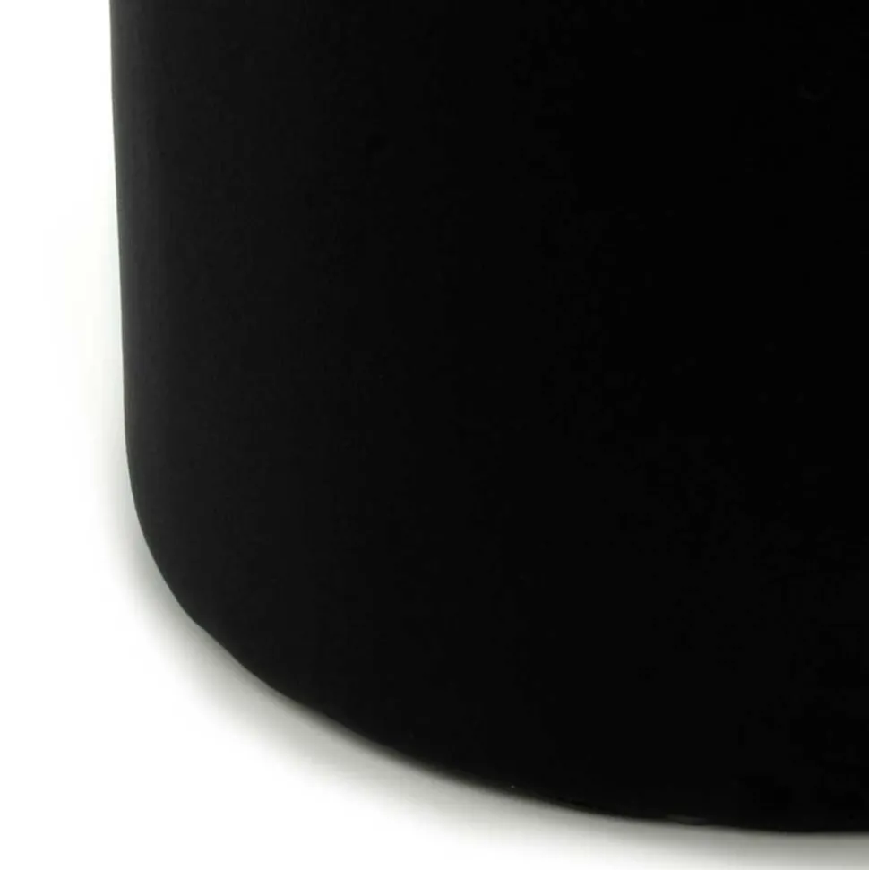 Samt Hocker in Creme & Schwarz - Gilianoa