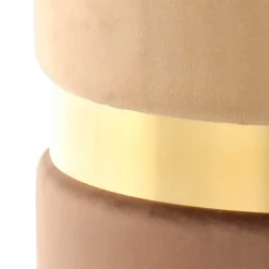 Samt Hocker Set in Hellbraun & Braun - Valerana (zweiteilig)