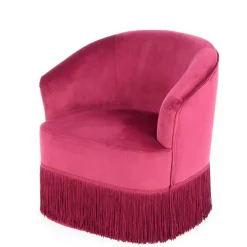 Samt Kindersessel in Pink mit Fransen - Lagada