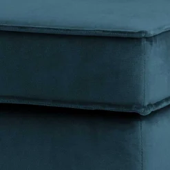 Samt Polsterhocker in Blau & Schwarz - Cumagon