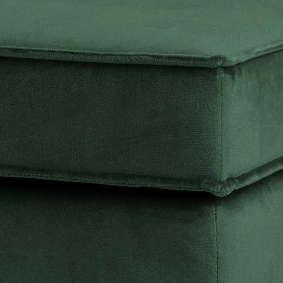 Samt Polsterhocker in Grün - Distroit