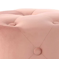 Samt Polsterhocker mit Knopf-Heftungen - Teamona