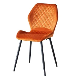Samt Polsterstühle in Orange - Gravita (4er Set)