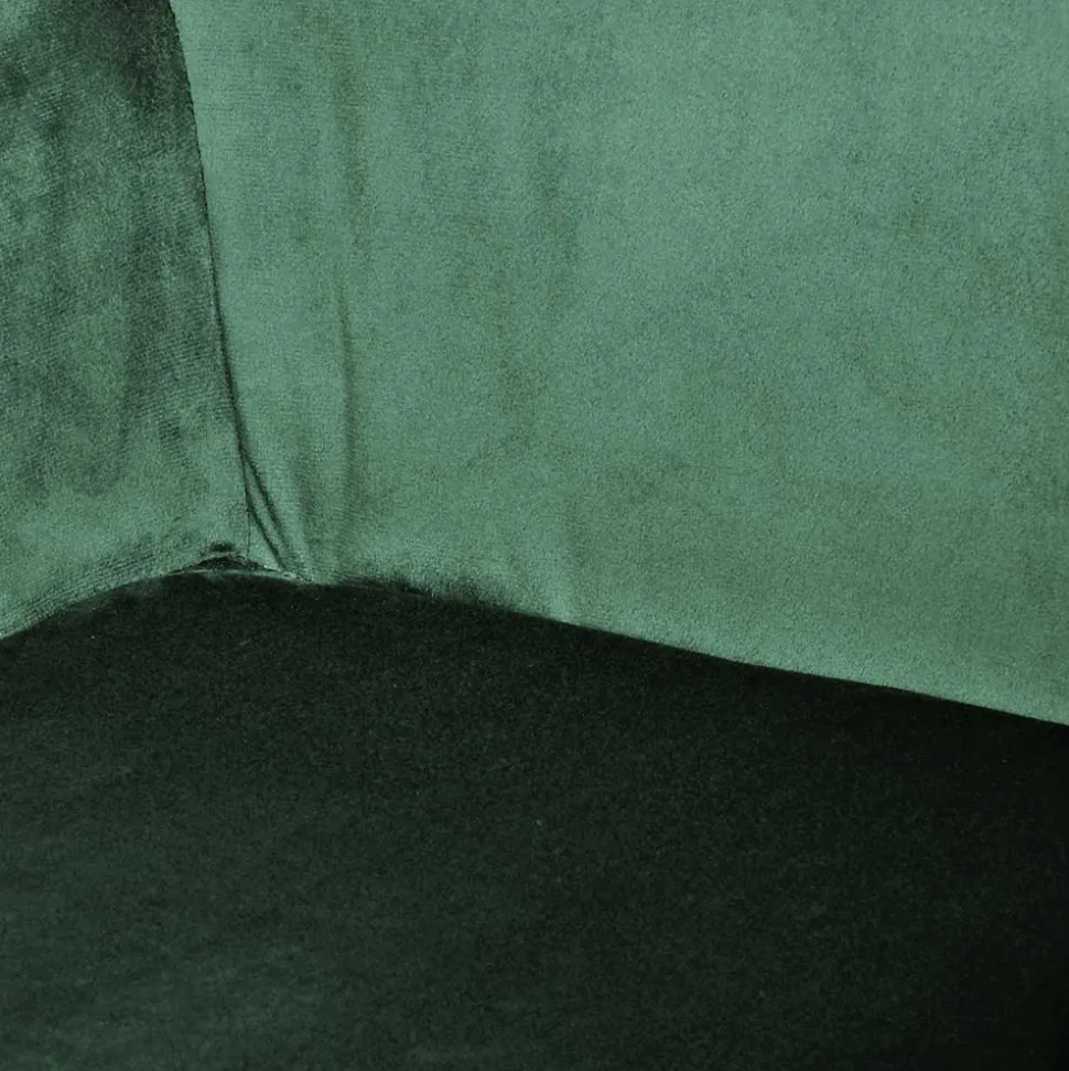 Samt Polsterstuhl mit Armlehnen in Grün - Panura