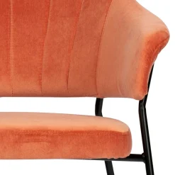 Samt Retrosessel in Apricot - Roryn