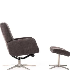 Samt Retrosessel mit Fußhocker - Gilianoa (zweiteilig)