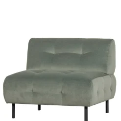 Samt Sessel ohne Armlehnen in Graugrün - Norwich