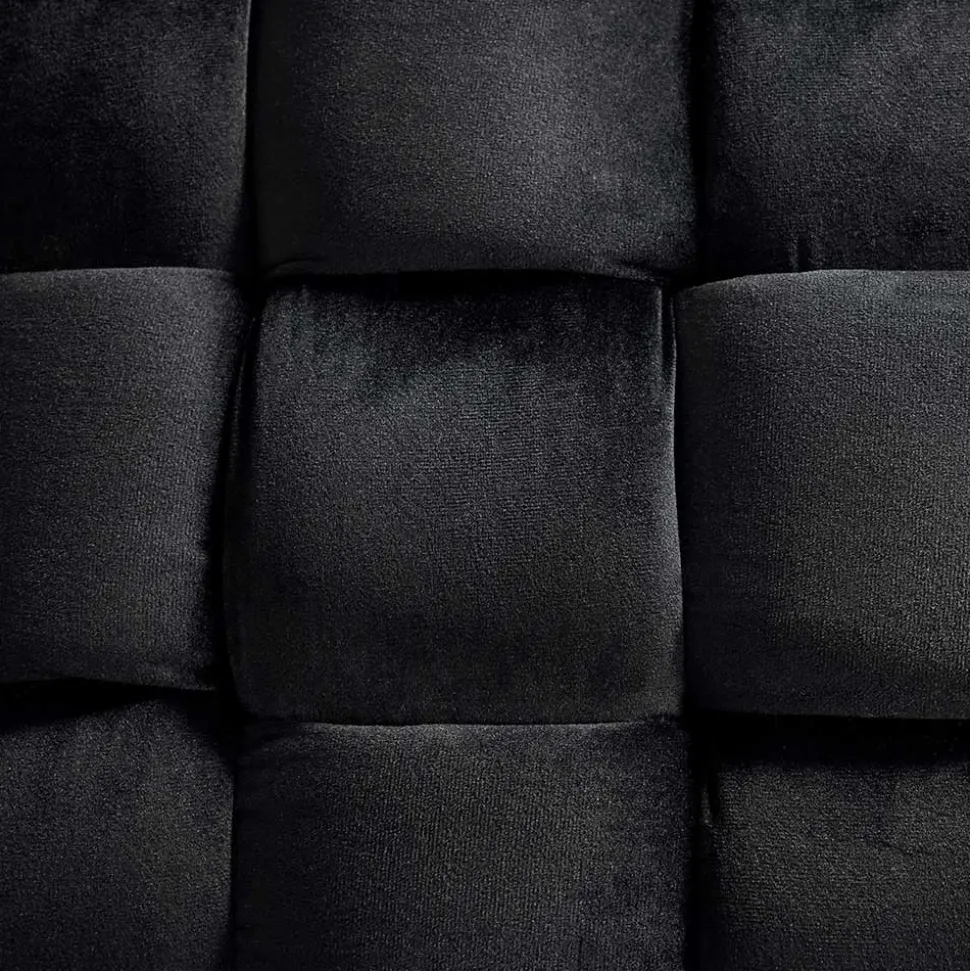 Samt Sitzbank in Schwarz Flechtdesign - Addara