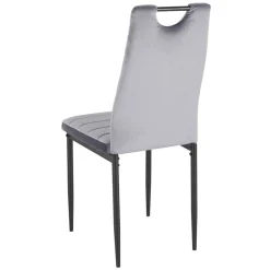 Samt Stühle mit Quersteppung in Grau - Pysio (Set)