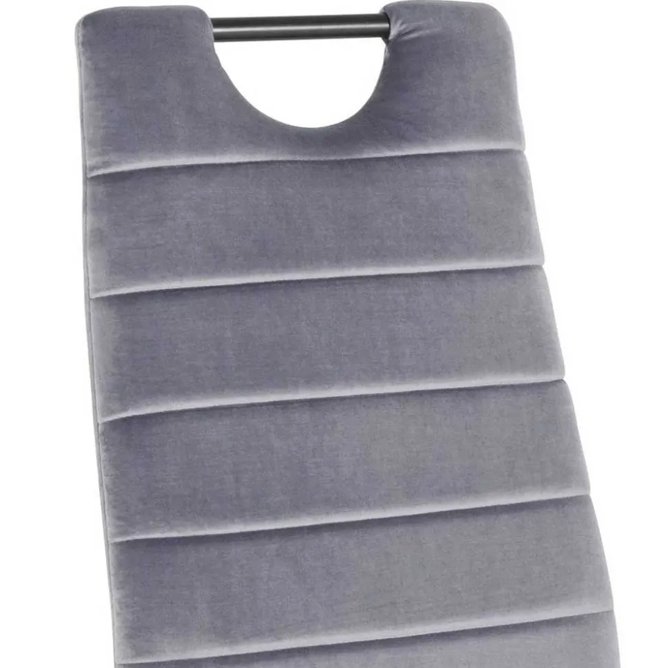 Samt Stühle mit Quersteppung in Grau - Pysio (Set)