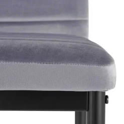 Samt Stühle mit Quersteppung in Grau - Pysio (Set)