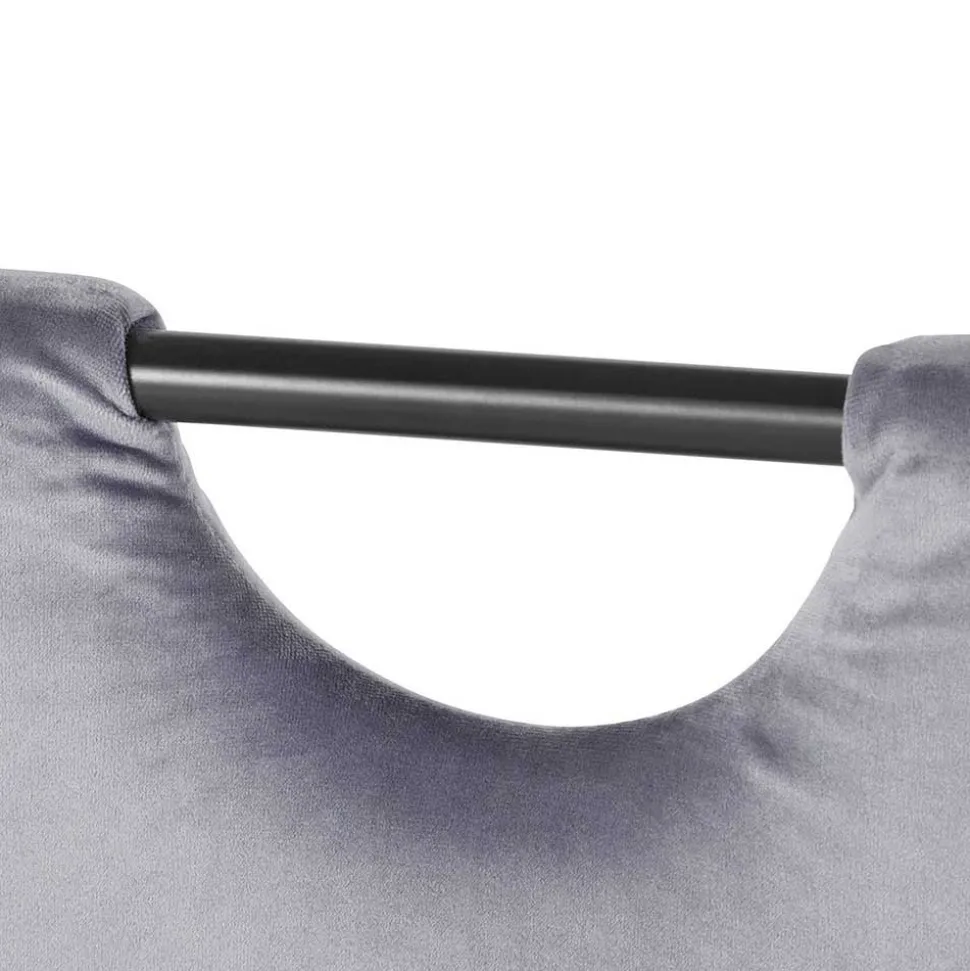 Samt Stühle mit Quersteppung in Grau - Pysio (Set)