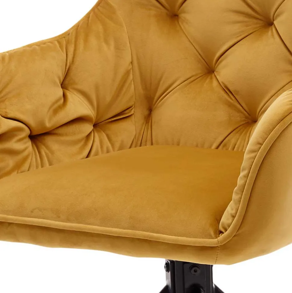 Samt Tischsessel in Gold mit Schwarz - Viradio (2er Set)