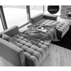 Samt U-Couch in Dunkelrot - Viersitzer - Lakes