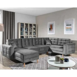 Samt Wohnlandschaft in Grau - Joyma