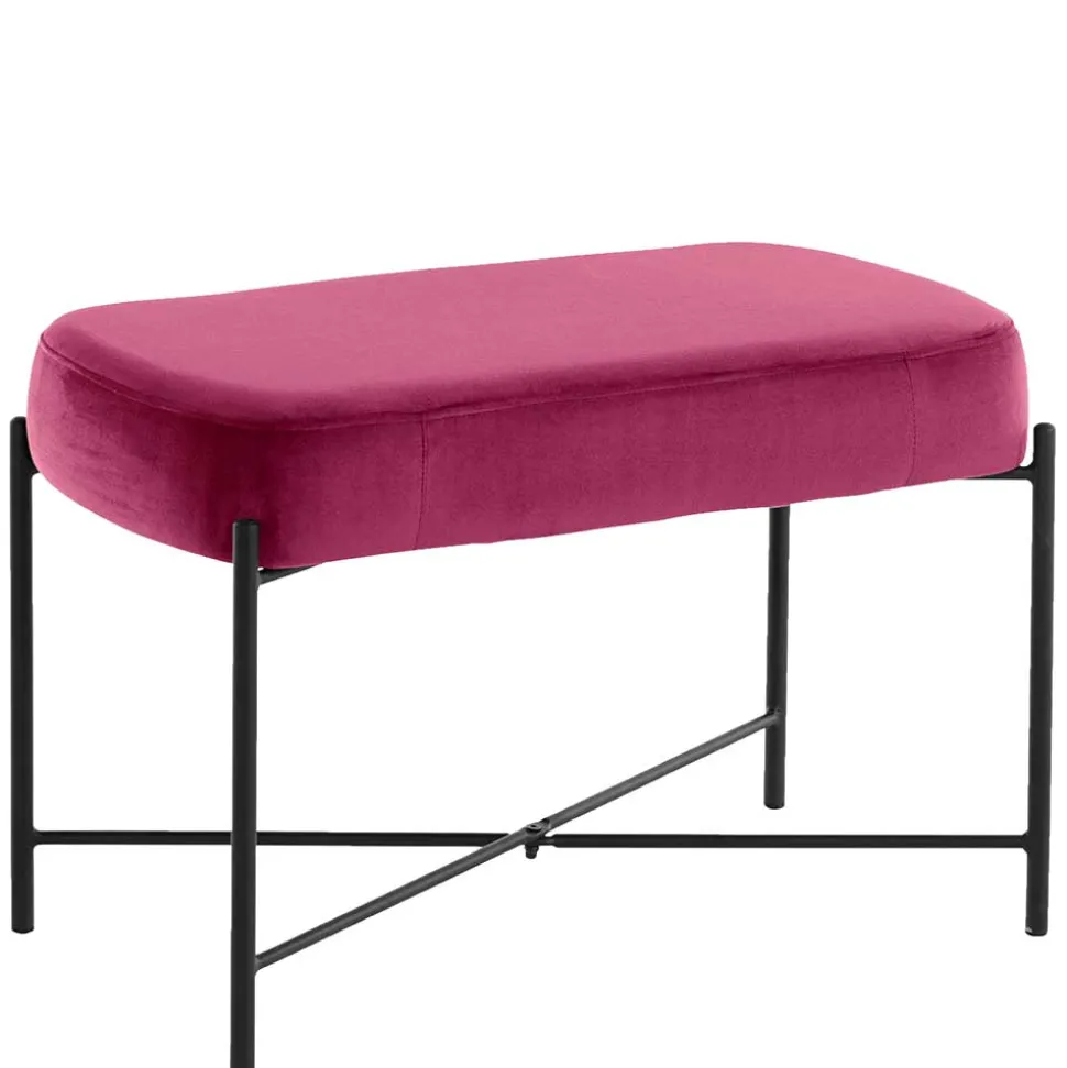 Samtbank in Pink mit Metallgestell - Infernya