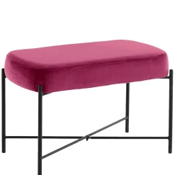 Samtbank in Pink mit Metallgestell - Infernya