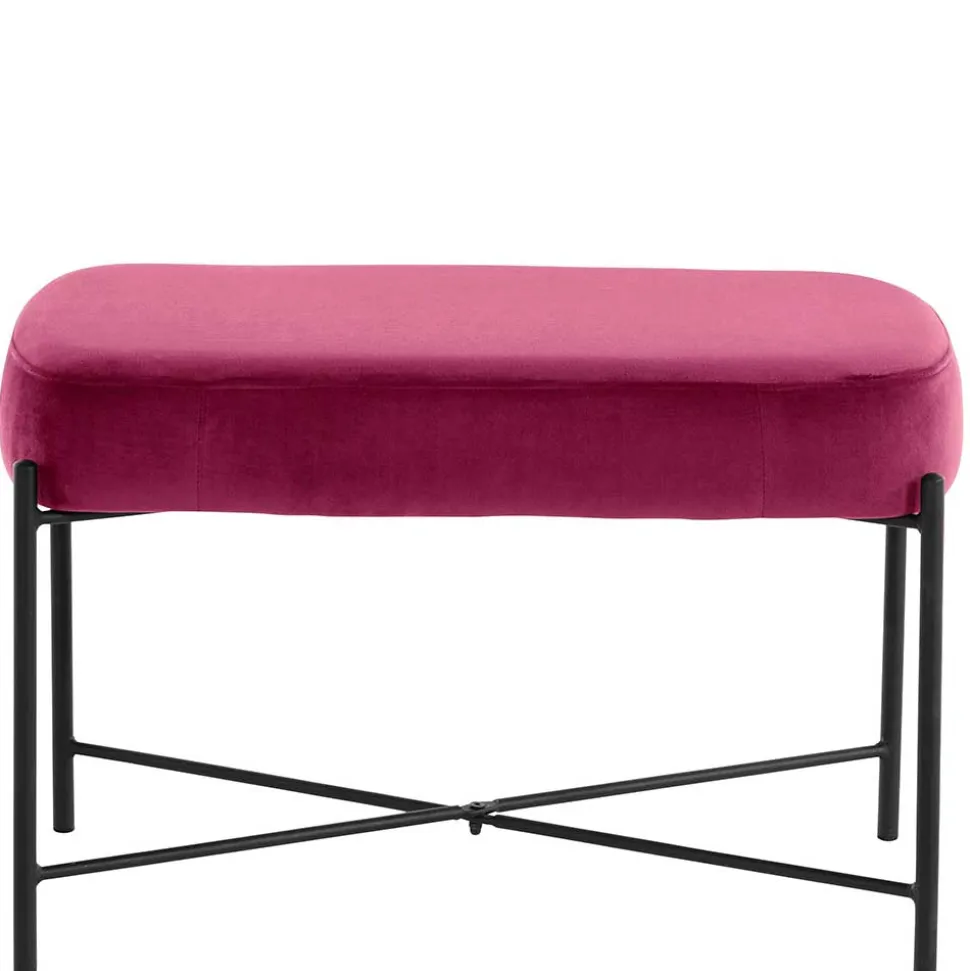 Samtbank in Pink mit Metallgestell - Infernya