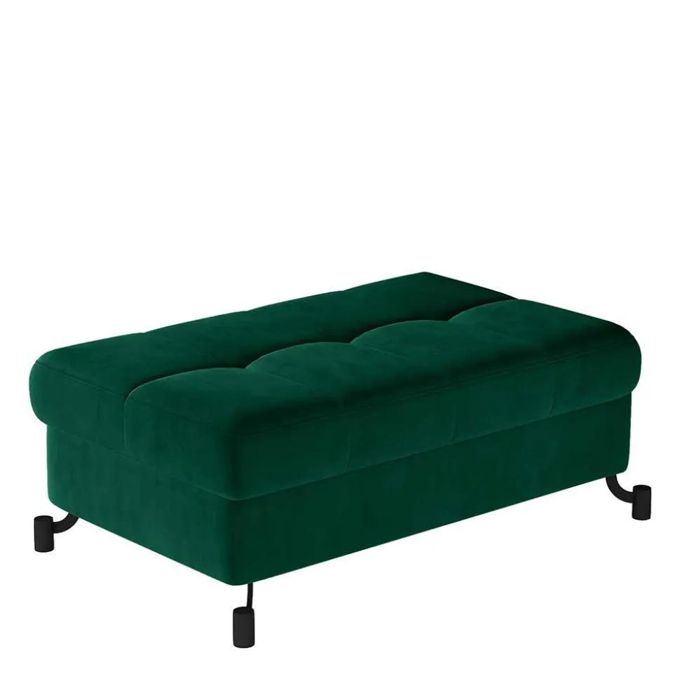 Samthocker mit Truhe in Dunkelgrün - Ziadora