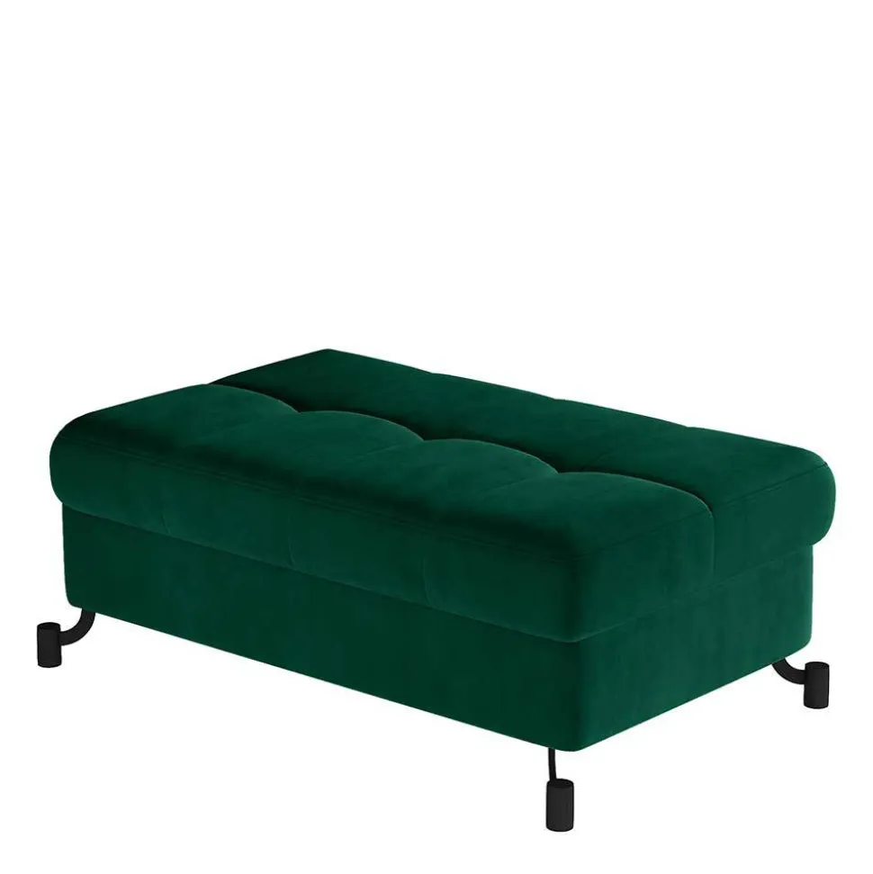 Samthocker mit Truhe in Dunkelgrün - Ziadora
