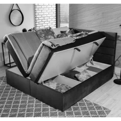 Samt-Polsterbett in Oliv Grün - Frisata