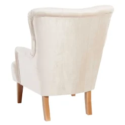 Samtsessel mit Ohren in Creme - Iceline