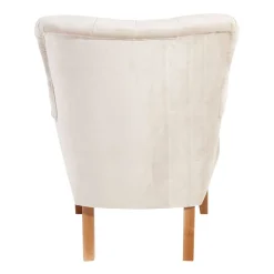 Samtsessel mit Ohren in Creme - Iceline