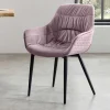 Samtstuhl mit Armlehnen in Altrosa - Blacer