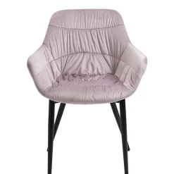 Samtstuhl mit Armlehnen in Altrosa - Blacer