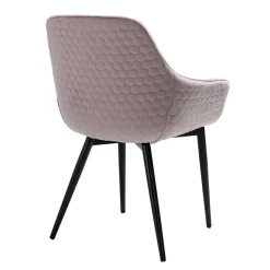 Samtstuhl mit Armlehnen in Altrosa - Blacer