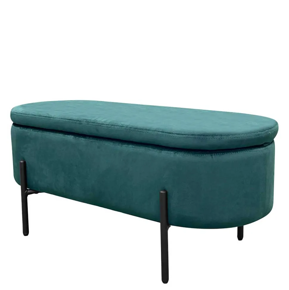 Samt-Truhenbank in Dunkelgrün - Comota