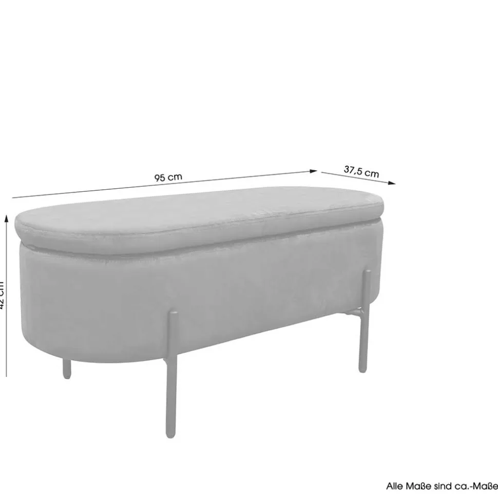 Samt-Truhenbank in Dunkelgrün - Comota
