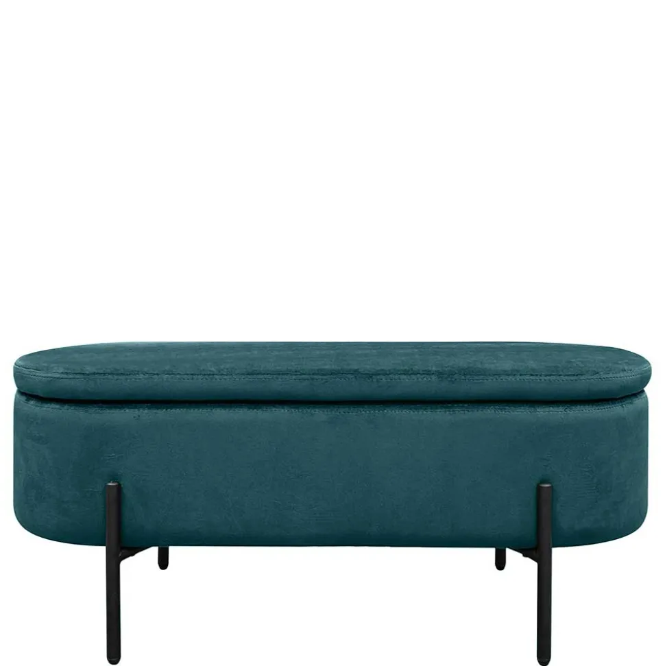 Samt-Truhenbank in Dunkelgrün - Comota