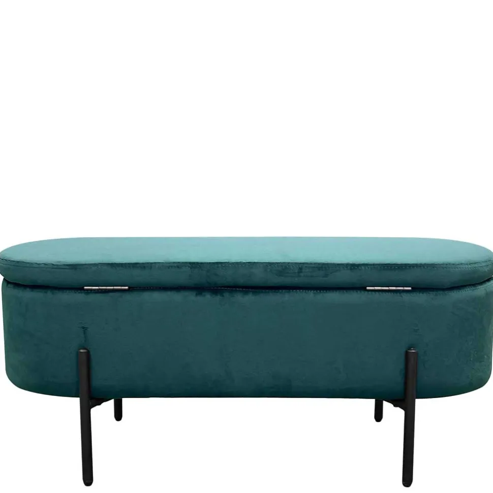 Samt-Truhenbank in Dunkelgrün - Comota