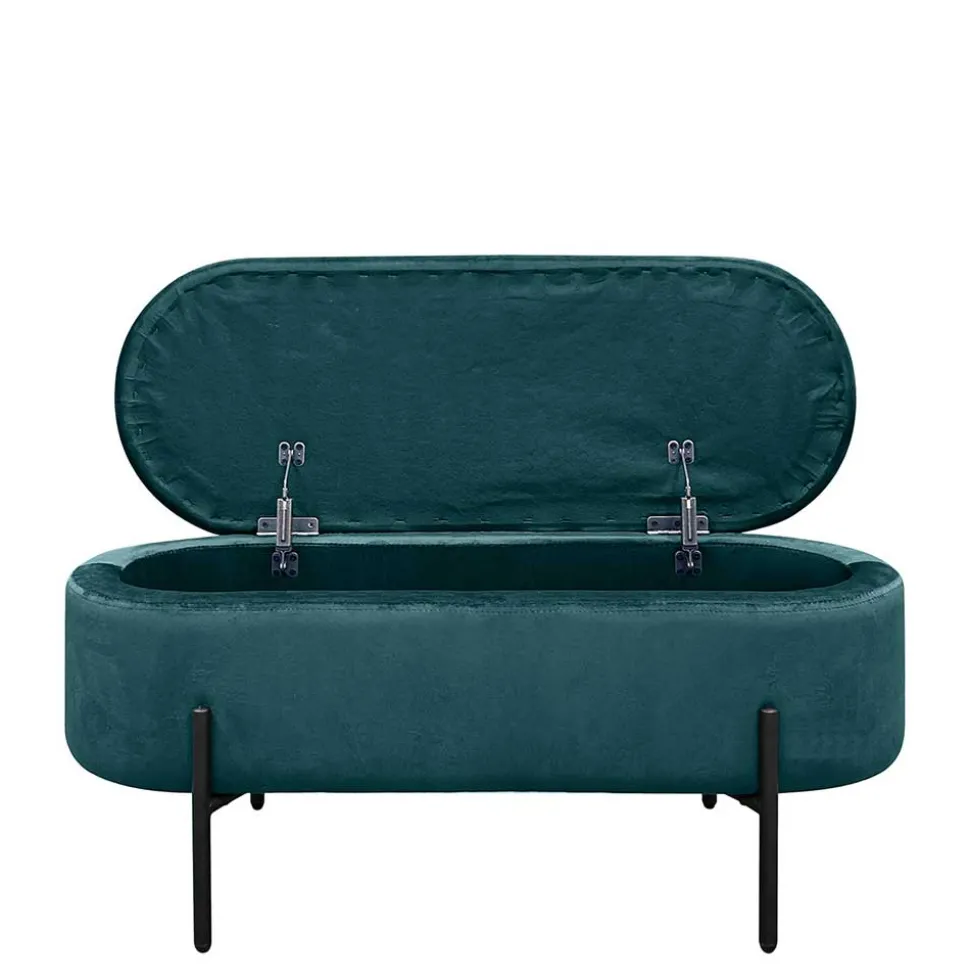 Samt-Truhenbank in Dunkelgrün - Comota