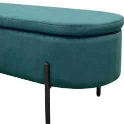 Samt-Truhenbank in Dunkelgrün - Comota