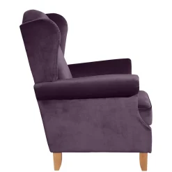 Samtvelours Ohrensessel in Dunkellila - Aglaia